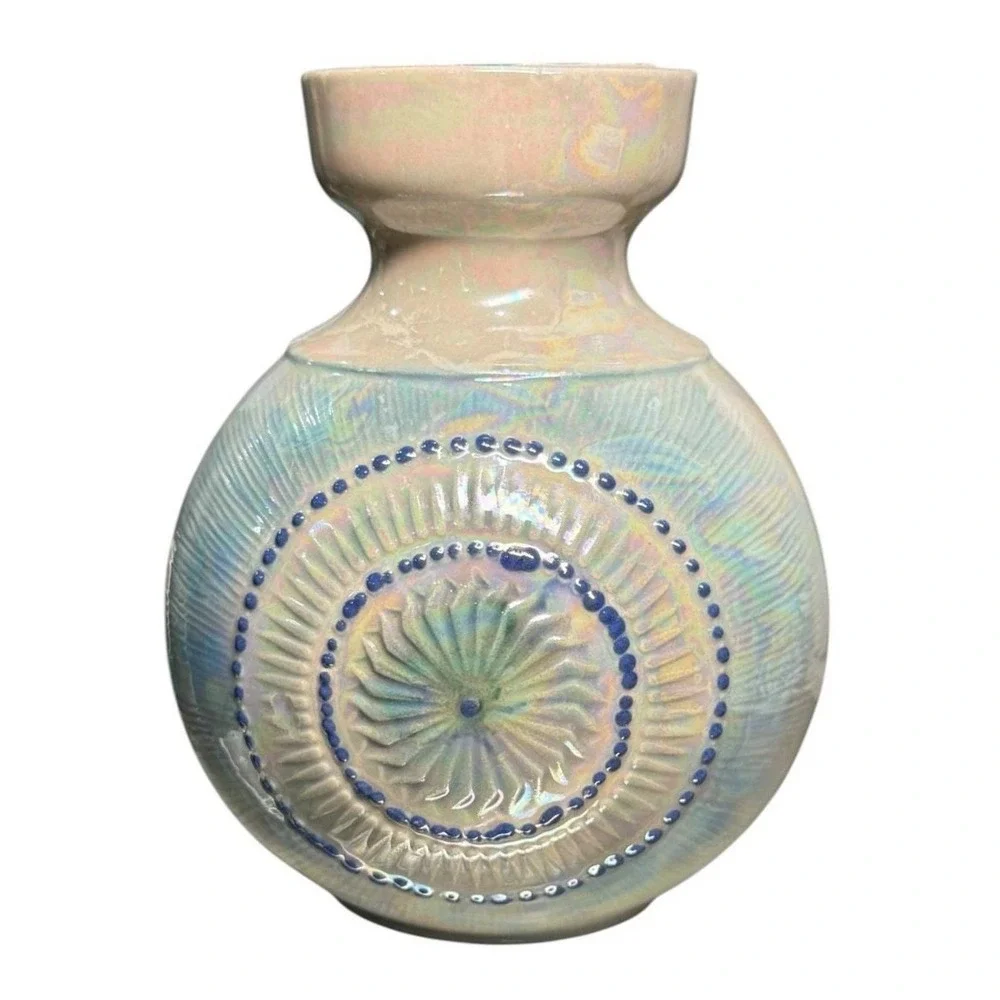 Vintage Iridescent‎ Studio Pottery Vase Handcrafted Art Ceramic 6